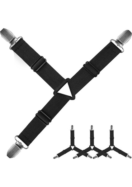 Kavrama Kaymaz Yatak Tabakası Kayışı Demir Klipsli Ayarlanabilir Elastik Bağlantı Elemanları Takılmış Çarşaflar Için Yatak Sayfası Tutucu Kolay Kurulum (Yurt Dışından)