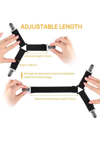 Kavrama Kaymaz Yatak Tabakası Kayışı Demir Klipsli Ayarlanabilir Elastik Bağlantı Elemanları Takılmış Çarşaflar Için Yatak Sayfası Tutucu Kolay Kurulum (Yurt Dışından) modelleri