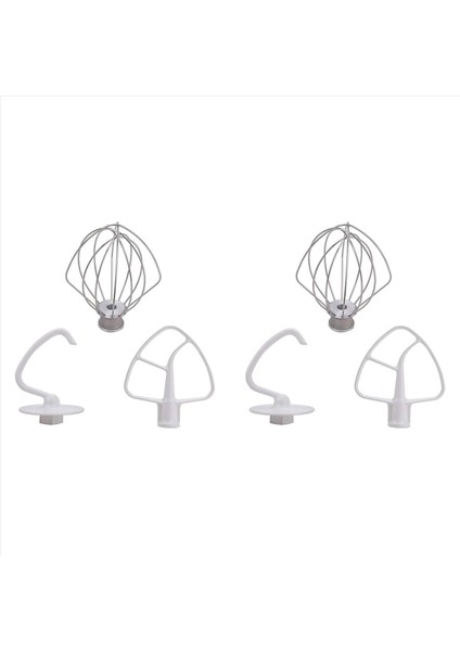 2x K45DH Hamur Kancası K45B Kaplamalı Düz Çırpıcı K45WW Tel Kırbaç Mutfak Yardımı Için 4 5qt 5 Qt Kasesi ile Stand Mixer Için Uygun (Yurt Dışından)