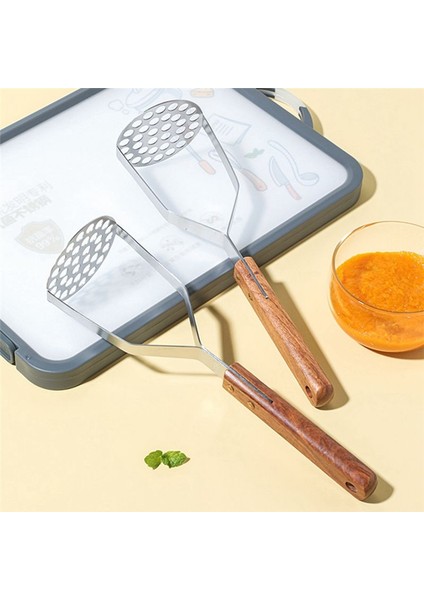 2pcs Patates Mashers Vintage Mutfak Terim Paslanmaz Yuvarlak Patates Tasher Ahşap Sap Masher Ricer Aracı (Yurt Dışından) modelleri