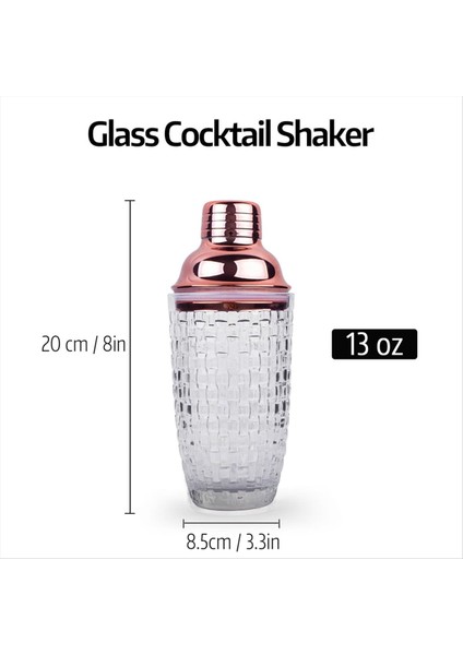 13 Oz Cam Kokteyl Çalkalayıcı Seti - Kokteyller Için Cam Çalkalayıcı Içecek Çalkalayıcılar Kokteyl ve Kokteyl Çalkalayıcılar Gül Altın (Yurt Dışından) fiyatları