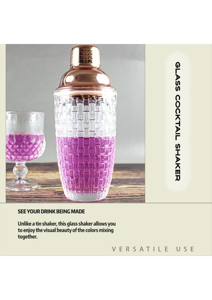 13 Oz Cam Kokteyl Çalkalayıcı Seti - Kokteyller Için Cam Çalkalayıcı Içecek Çalkalayıcılar Kokteyl ve Kokteyl Çalkalayıcılar Gül Altın (Yurt Dışından) indirimleri