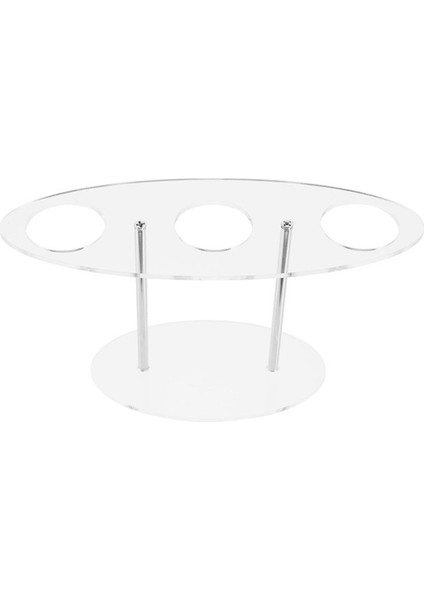 Akrilik Dondurma Koni Tutucu Charcuterie Food Cone Tutucu Waffle Koni Standı 3 Delik Şeffaf (Yurt Dışından)