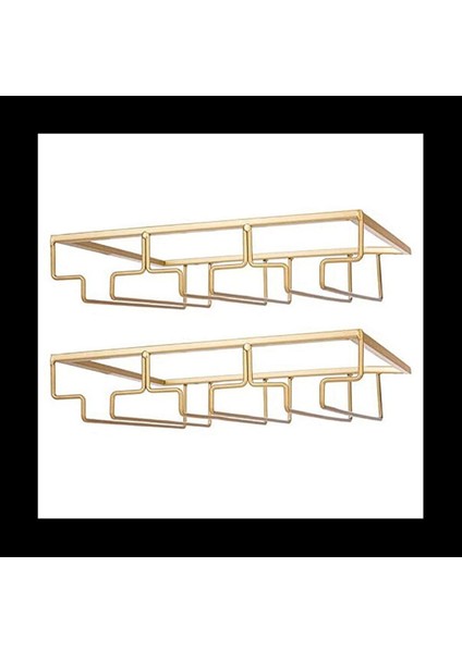 2x 3 Sıralar Şarap Cam Rafı ve Dolap Stemware Tutucu Demir Şarap Cam Organizatör Gözlükleri Depolama Askı (Yurt Dışından)