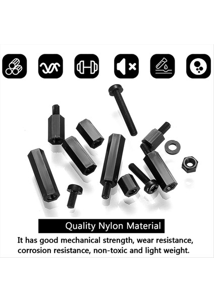 260 Pcs M3 Erkek Kadın Naylon Altı Hex Ara Çıkarma Vidalar Somunlar Naylon Altı (Yurt Dışından) modelleri