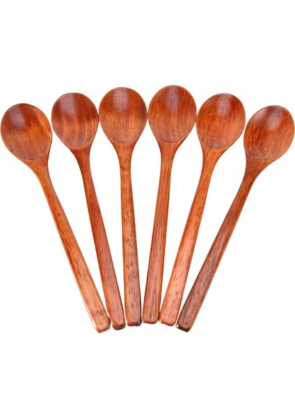Ahşap Kaşıklar 6 Adet Ahşap Çorba Kaşıkları Karıştırma Karıştırma Uzun Saplı Kaşık Mutfak Eşyası (Yurt Dışından)