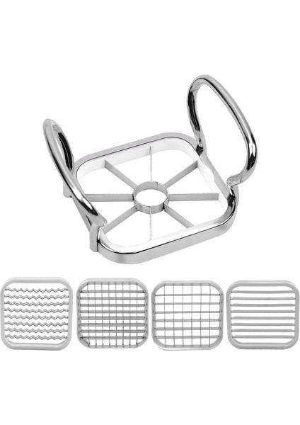 Paslanmaz Çelik Çip Kesici Patates Kesici 5 Farklı Bıçak Şekli Patates Dilimleyici Dilimleyici ile Çok Yönlüdür (Yurt Dışından)