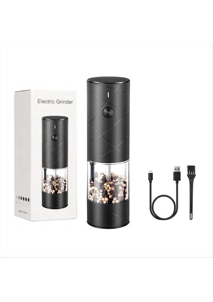 Elektrikli Otomatik Değirmen Biber ve LED Işık Ayarlanabilir Kaba Kaba Tuzlu Tuzlu Öğütücü Spice Öğütücü Pişirme Aracı Siyah (Yurt Dışından)