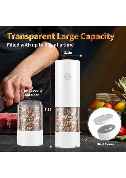 Elektrikli Otomatik Değirmen Biber ve LED Işık Ayarlanabilir Kaba Kaba Tuzlu Tuzlu Öğütücü Spice Öğütücü Pişirme Aracı Siyah (Yurt Dışından) modelleri