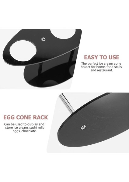 Akrilik Dondurma Koni Tutucu Charcuterie Food Cone Tutucu Waffle Koni Tutucu Standı 3 Delik Siyah (Yurt Dışından) indirimleri