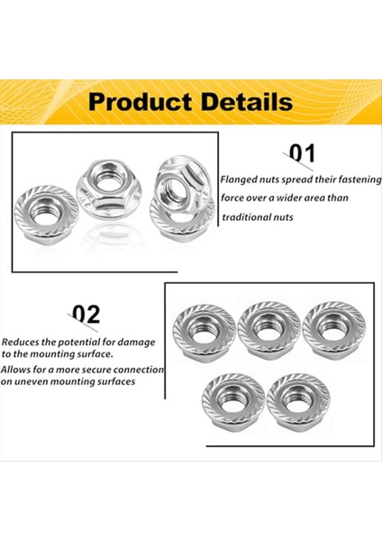 55 Paket M6 Tutuklu Flanş Altı Somunları M6-1mm Altı Flanş Somunları Dıy Ev Mekanizması Için Kilitli Somun (Yurt Dışından) indirimleri