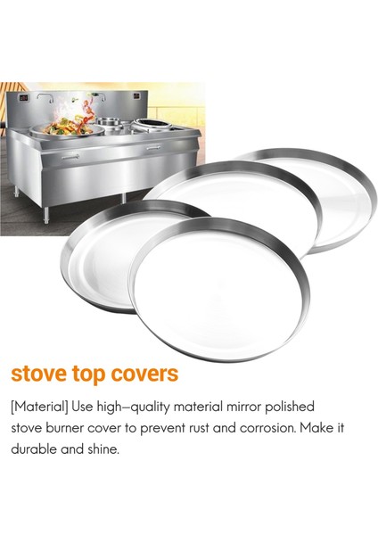 4pcs Paslanmaz Çelik Ocak Kapakları Soba Plakası Üst Ocak Koruyucusu Kit Seti Eşyaları 17/21CM Mutfak Aksesuarları (Yurt Dışından) fiyatları