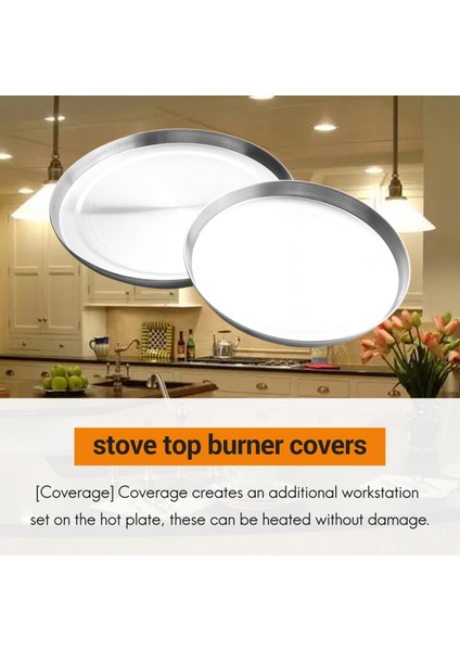 4pcs Paslanmaz Çelik Ocak Kapakları Soba Plakası Üst Ocak Koruyucusu Kit Seti Eşyaları 17/21CM Mutfak Aksesuarları (Yurt Dışından) fırsatları