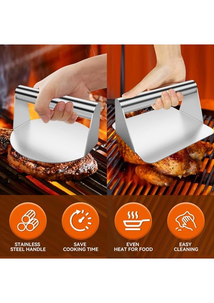 2pcs Burger Press Hamburger Press 5 5inch Round &amp Square Smash Burger Press Hamburger Smasher Aracı (Yurt Dışından) modelleri