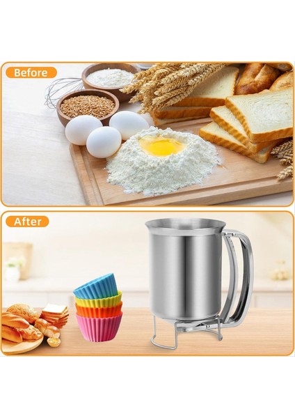 2&#39 De 1 Paslanmaz Çelik 800ML Hamur Dağıtıcı Sıkma Saplı Gözleme Dökümü Meyilli Sürahi Karıştırma Fırın Aleti (Yurt Dışından) modelleri