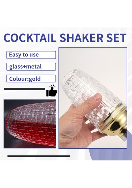 13 Oz Cam Kokteyl Seti Seti - Kokteyller Için Cam Çalkalayıcı Içecek Çalkalayıcılar Kokteyl ve Kokteyl Çalkalayıcılar Altın (Yurt Dışından) fırsatları