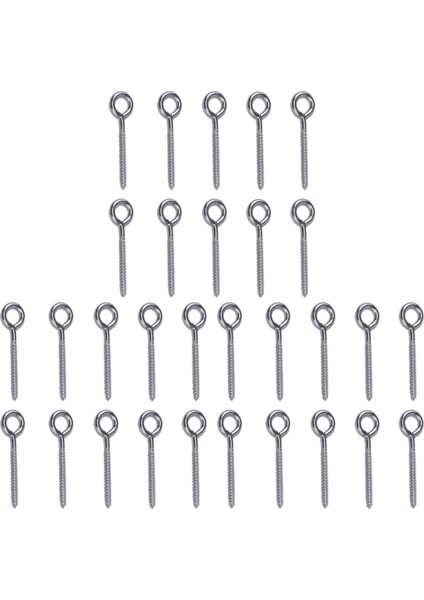 30 Paket Paslanmaz Çelik Göz Parçası Vidalar Metal Kanca Ahşap Terminal Halkası Kıyafet Kancaları Kendi Kendine Dokunma Vidaları M6 (Yurt Dışından)