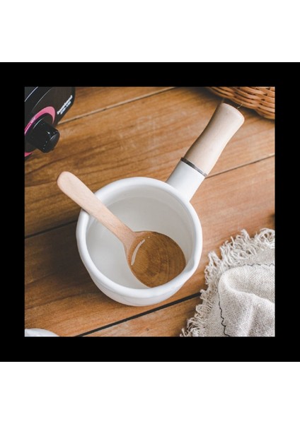 2x Emaye Süt Tavası Mini Tereyağı Isıtıcı 10 cm Tencereli Tava Tencere Ahşap Saplı Küçük Sıvı Kısımları Isıtmak Için (Yurt Dışından) fiyatları