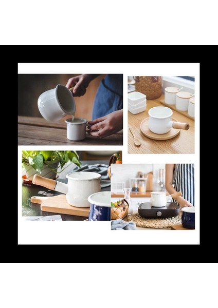 2x Emaye Süt Tavası Mini Tereyağı Isıtıcı 10 cm Tencereli Tava Tencere Ahşap Saplı Küçük Sıvı Kısımları Isıtmak Için (Yurt Dışından) fırsatları