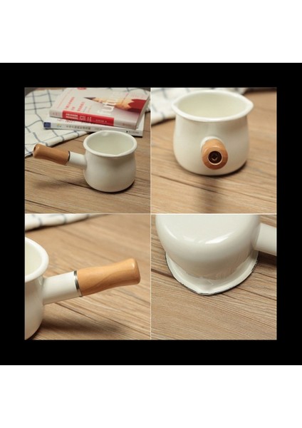 2x Emaye Süt Tavası Mini Tereyağı Isıtıcı 10 cm Tencereli Tava Tencere Ahşap Saplı Küçük Sıvı Kısımları Isıtmak Için (Yurt Dışından) indirimleri