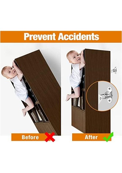 Mobilya Çapası (Pac OF10) Anti-Tip Mobilya Ankrajı Mobilya Dresser Duvar Güvenliği Ankrajı Mobilya Harfan Duvar B (Yurt Dışından) modelleri