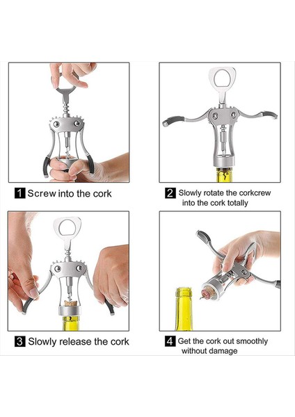 Wing Cirkscrew Cork Sökme Premium Kırmızı Şarap Bira Şişesi Açıcı Yeniden Kullanılabilir Şarap Şişesi Aksesuarları (Yurt Dışından) indirimleri