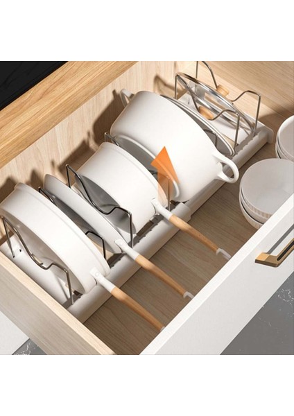 Mutfak Dolabı Organizatörü Için Dolap Kılavuzu Dallı Pan Organizatör Rafı Altında Genişletilebilir Tavalar ve Saks Kapak Organizatör Rafı (Yurt Dışından) fırsatları