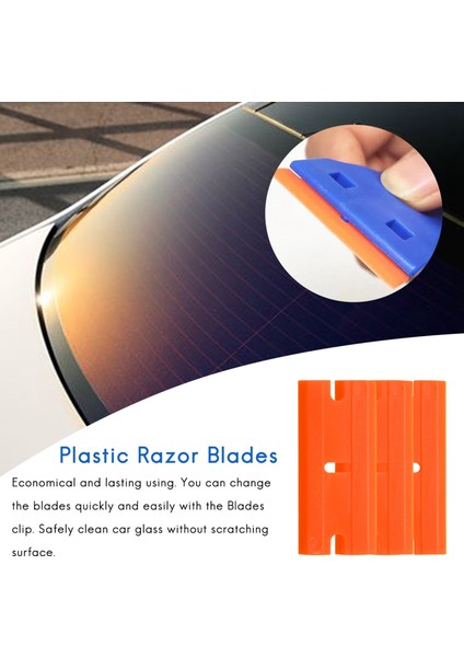200PCS Plastik Tıraş Bıçağı Çift Kenar Jilet Bıçakları Çıkarma Çıkartmaları Yapıştırıcı Etiket ve Cam Temiz (Yurt Dışından) fiyatları