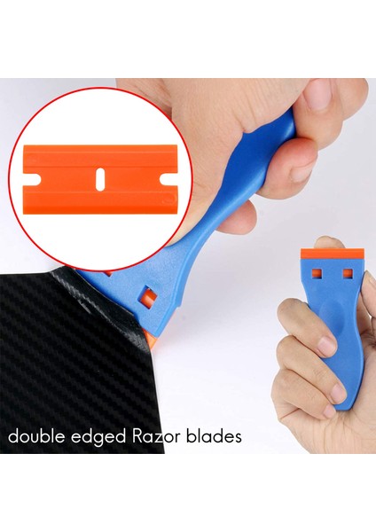 200PCS Plastik Tıraş Bıçağı Çift Kenar Jilet Bıçakları Çıkarma Çıkartmaları Yapıştırıcı Etiket ve Cam Temiz (Yurt Dışından) modelleri