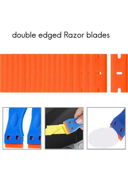 200PCS Plastik Tıraş Bıçağı Çift Kenar Jilet Bıçakları Çıkarma Çıkartmaları Yapıştırıcı Etiket ve Cam Temiz (Yurt Dışından) fırsatları
