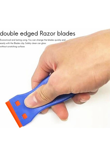 200PCS Plastik Tıraş Bıçağı Çift Kenar Jilet Bıçakları Çıkarma Çıkartmaları Yapıştırıcı Etiket ve Cam Temiz (Yurt Dışından) indirimleri