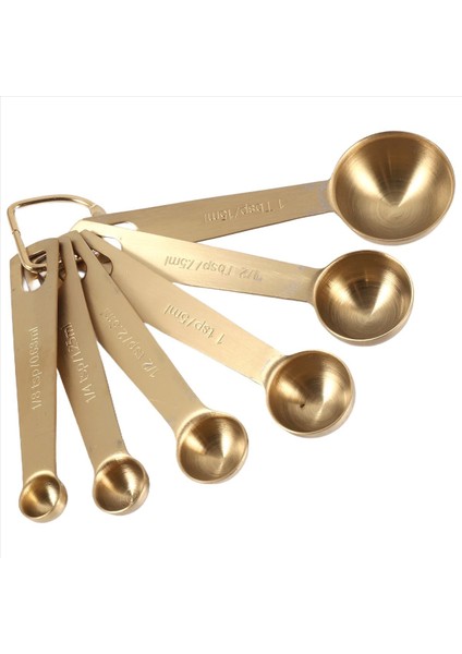 6pcs/set Ölçüm Kaşık Faydalı Paslanmaz Çelik Ölçüm Fincan Cozinha Kahve Ölçüm Kaşık Çay Altın (Yurt Dışından) modelleri