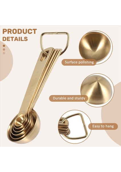 6pcs/set Ölçüm Kaşık Faydalı Paslanmaz Çelik Ölçüm Fincan Cozinha Kahve Ölçüm Kaşık Çay Altın (Yurt Dışından) indirimleri