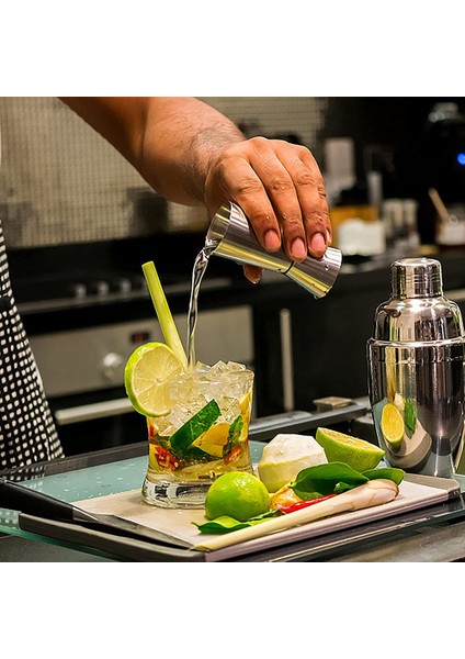 Ruh 25ML/50ML Ölçer Çekme Tedbir Gin Jigger Craft Çift Içecekler Parti Şarap Içeceği Shaker (Yurt Dışından) fırsatları