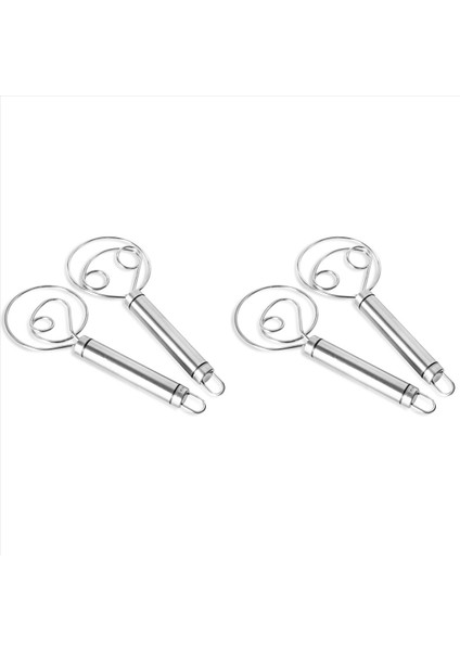 Danimarka Hamuru Çırpma 4 Paket Premium Paslanmaz Çelik Hollandalı Çırpma Büyük El Miktarı Ekmek Pasta Pizza Için Zanaatkar Blender (Yurt Dışından)