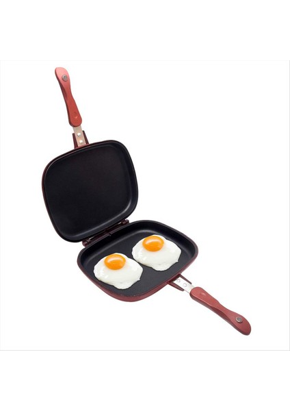 Kare Çift Taraflı Kızartma Tavası Mutfak Yapışmaz Pişirme Gözleme Tavası Omlet Tepsileri Iç/açık Kamp Sandviç 32CM (Yurt Dışından) modelleri