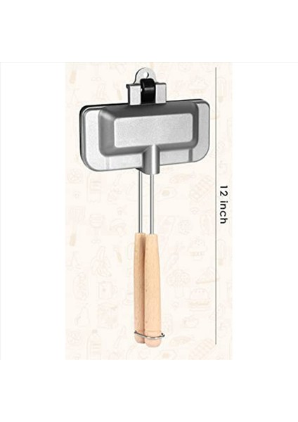 2x Sıcak Sandviç Üreticisi Sosisli Kızartma Makinesi Çift Taraflı Sandviç Pişirme Tavası Çift Taraflı Kızartma Tavası Izgara Peynir Üreticisi (Yurt Dışından) fiyatları