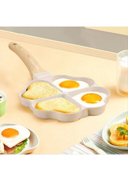 Kalp Şeklindeki Yumurta Tavası Mini Yumurta Hamur Tatlısı Tava Hamburger Biftek 4 Izgara Kahvaltı Tavası Beyaz (Yurt Dışından) fırsatları