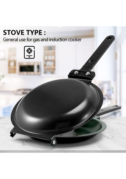 Kızartma Tavası Çift Side Tavan Tavası Yapışmaz Flip Katlama Tavan Tavası Barbekü Kararlı ve Dayanıklı Pişirme Aracı Ev Mutfak (Yurt Dışından) fırsatları