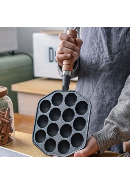 Takoyaki Pişirme Tavası 14 Boşluklar Çok Fonksiyonlu Barbekü Plakası Yapışmaz El Pişirme Araçları Restoran Tenceresi (Yurt Dışından) modelleri