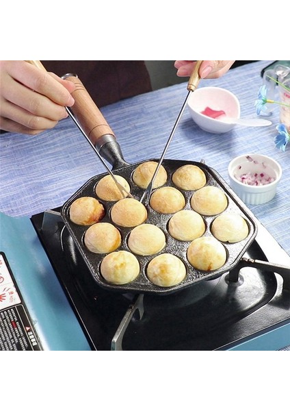 Takoyaki Pişirme Tavası 14 Boşluklar Çok Fonksiyonlu Barbekü Plakası Yapışmaz El Pişirme Araçları Restoran Tenceresi (Yurt Dışından) fırsatları