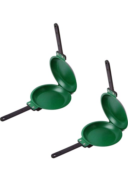 2x Dıy Yapışmaz Tava Çift Taraflı Kızartma Tava Kızartma Tavası Kahvaltı Tavası Gaz ve Indüksiyon Ocak Evrensel (Yurt Dışından)