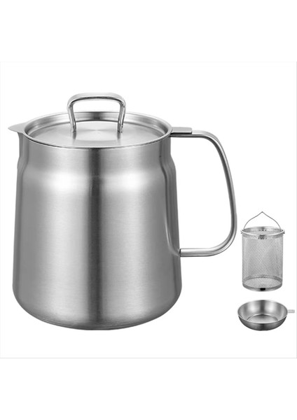 Paslanmaz Çelik Kızartma Mutfak Tenceresi 2l Mutfak Fritöz Tava Büyük Kapasiteli Çok Fonksiyonlu Yağ Filtre Tankı Derin Kızartma Tenceresi (Yurt Dışından)