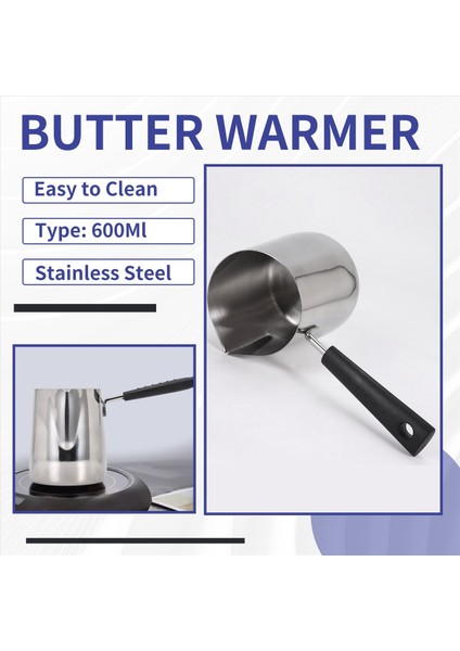 600ML Süt Tereyağı Isıtıcı Tencere Türk Kahve Potu Paslanmaz Çelik Ocak Eritme Tenceresi Çay Isıtma (Yurt Dışından) fırsatları