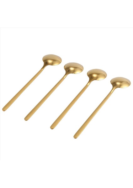 16PCS Yuvarlak Şekli Kahve Kaşık Paslanmaz Çelik Mini Çayık Teaspoons Şeker Tatlı Kaşık Dondurma Çorba Kaşığı (Altın) (Yurt Dışından) modelleri