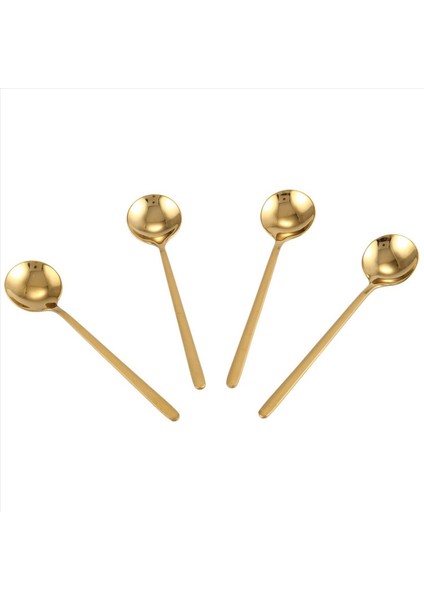 16PCS Yuvarlak Şekli Kahve Kaşık Paslanmaz Çelik Mini Çayık Teaspoons Şeker Tatlı Kaşık Dondurma Çorba Kaşığı (Altın) (Yurt Dışından) fırsatları