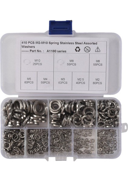 Yay Kilidi Yıkayıcı 304 Paslanmaz Çelik Yay Kilidi Yıkayıcı Çiftlik Seti (410-PC 8 Boyutlu) (Yurt Dışından) indirimleri