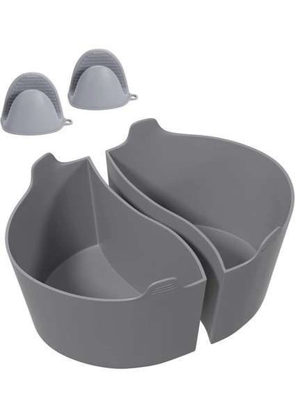 2 Adet Yeniden Kullanılabilir Silikon Yavaş Ocak Bölücü Astarları 6-7-8 Qt Crocker Tenceresi Klipsli Yedek Plastik (Yurt Dışından)