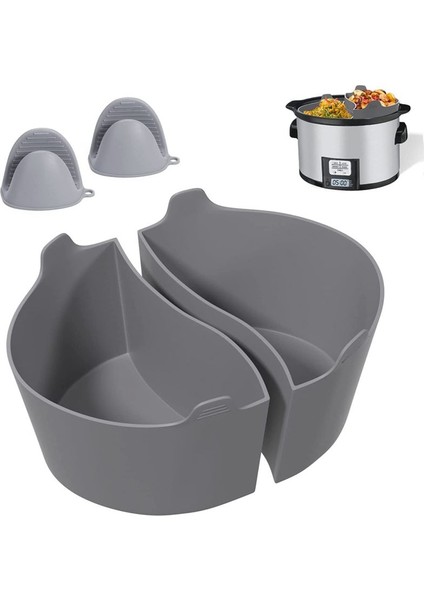 2 Adet Yeniden Kullanılabilir Silikon Yavaş Ocak Bölücü Astarları 6-7-8 Qt Crocker Tenceresi Klipsli Yedek Plastik (Yurt Dışından) fiyatları