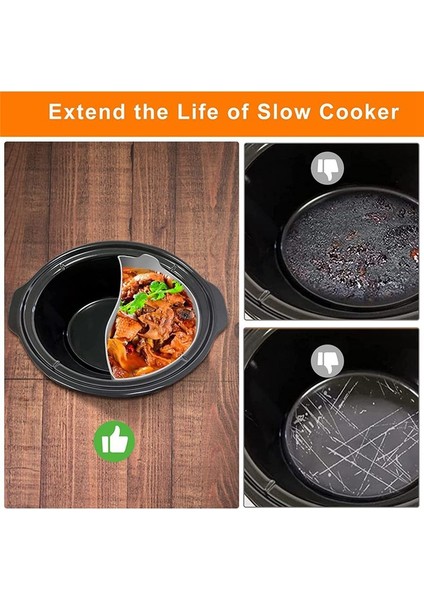 2 Adet Yeniden Kullanılabilir Silikon Yavaş Ocak Bölücü Astarları 6-7-8 Qt Crocker Tenceresi Klipsli Yedek Plastik (Yurt Dışından) fırsatları